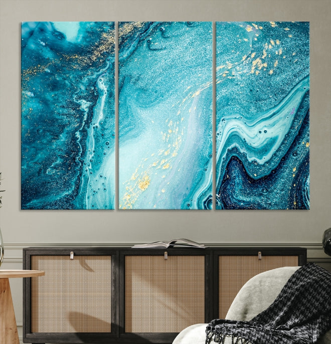 Large Marble Wall Art Framed Modern Abstract Canvas Print