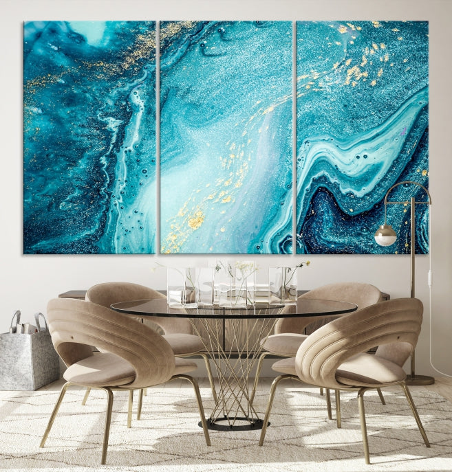 Large Marble Wall Art Framed Modern Abstract Canvas Print