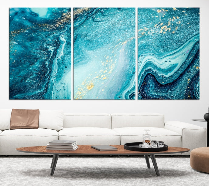 Large Marble Wall Art Framed Modern Abstract Canvas Print