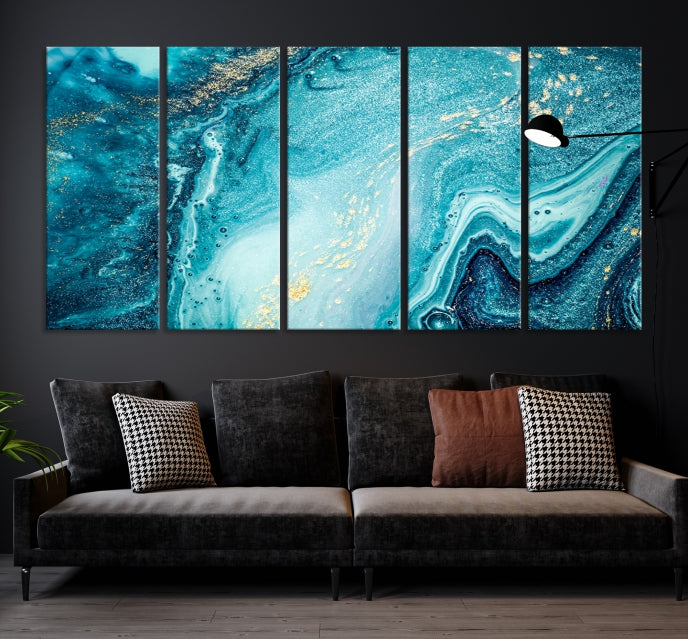 Large Marble Wall Art Framed Modern Abstract Canvas Print