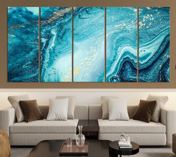 Large Marble Wall Art Framed Modern Abstract Canvas Print