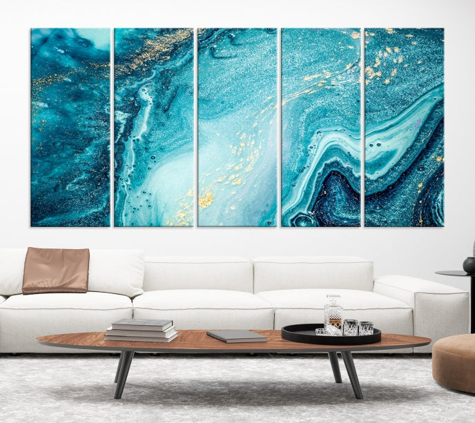 Large Marble Wall Art Framed Modern Abstract Canvas Print