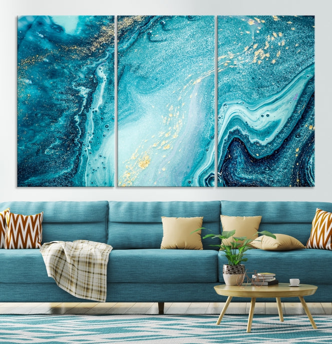 Large Marble Wall Art Framed Modern Abstract Canvas Print