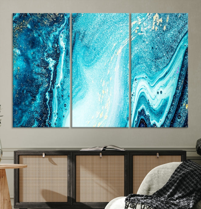 Large Marble Wall Decor Abstract Fluid Effect Canvas Art Print