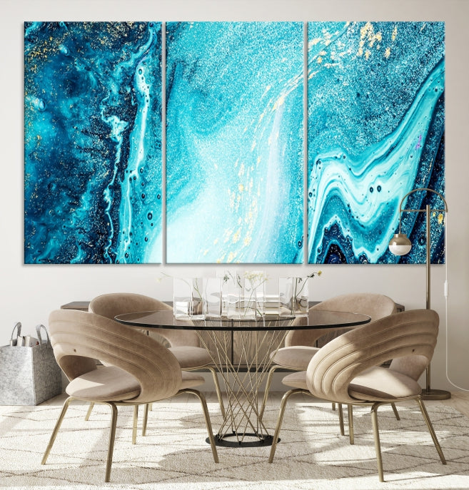 Large Marble Wall Decor Abstract Fluid Effect Canvas Art Print