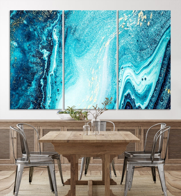 Large Marble Wall Decor Abstract Fluid Effect Canvas Art Print