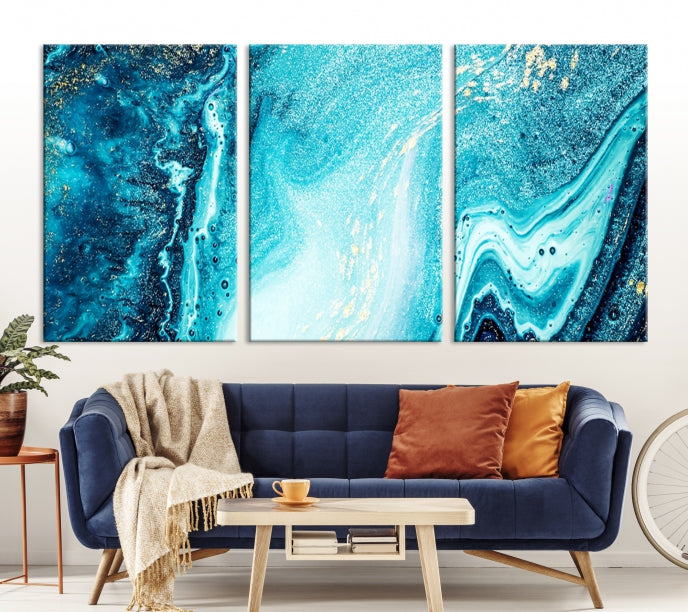 Large Marble Wall Decor Abstract Fluid Effect Canvas Art Print