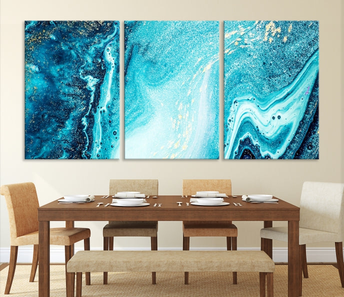 Large Marble Wall Decor Abstract Fluid Effect Canvas Art Print