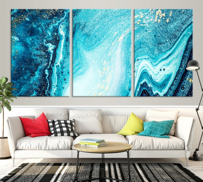 Large Marble Wall Decor Abstract Fluid Effect Canvas Art Print