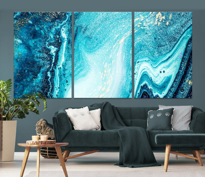 Large Marble Wall Decor Abstract Fluid Effect Canvas Art Print