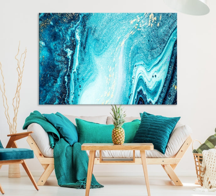 Large Marble Wall Decor Abstract Fluid Effect Canvas Art Print