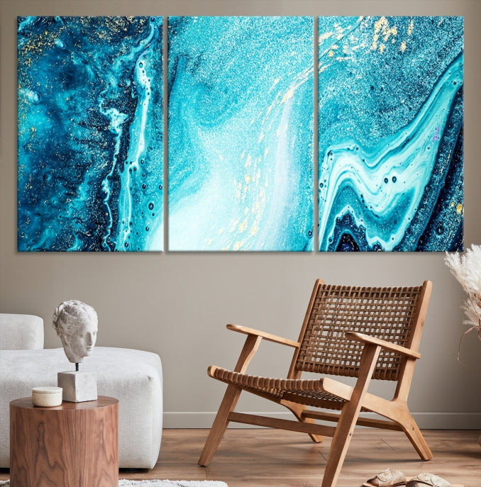 Large Marble Wall Decor Abstract Fluid Effect Canvas Art Print