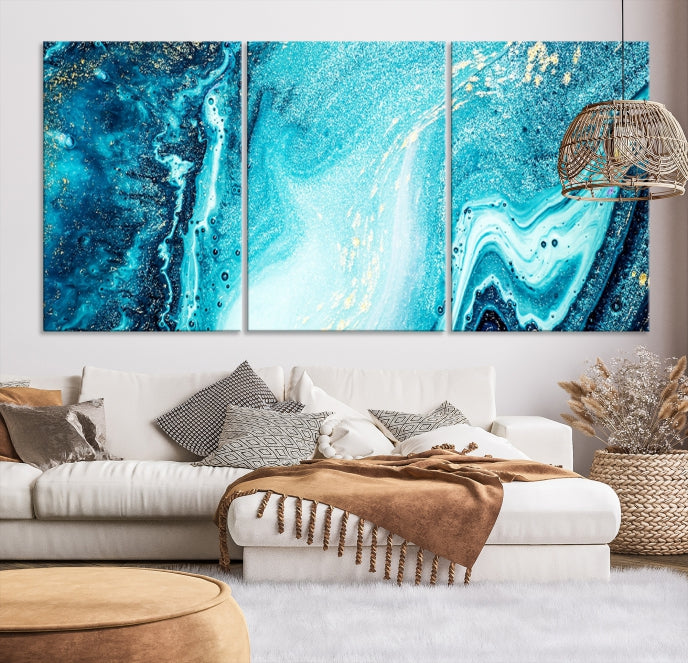 Large Marble Wall Decor Abstract Fluid Effect Canvas Art Print