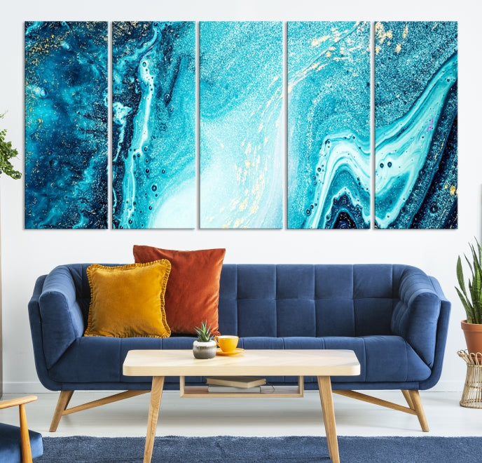 Large Marble Wall Decor Abstract Fluid Effect Canvas Art Print