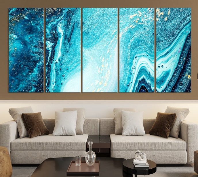 Large Marble Wall Decor Abstract Fluid Effect Canvas Art Print