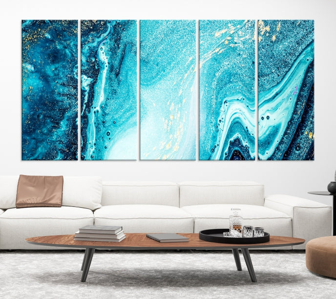 Large Marble Wall Decor Abstract Fluid Effect Canvas Art Print