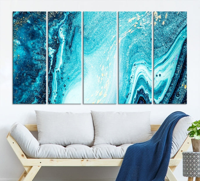 Large Marble Wall Decor Abstract Fluid Effect Canvas Art Print