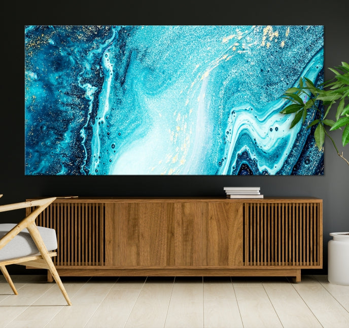 Large Marble Wall Decor Abstract Fluid Effect Canvas Art Print