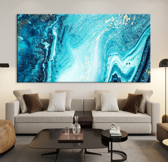 Large Marble Wall Decor Abstract Fluid Effect Canvas Art Print