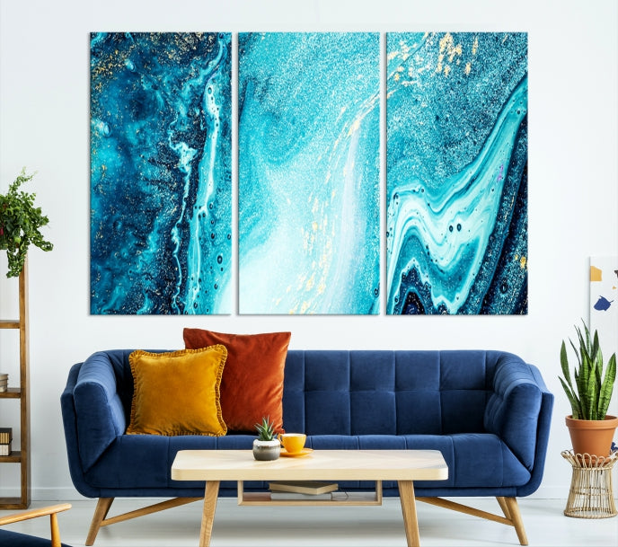 Large Marble Wall Decor Abstract Fluid Effect Canvas Art Print