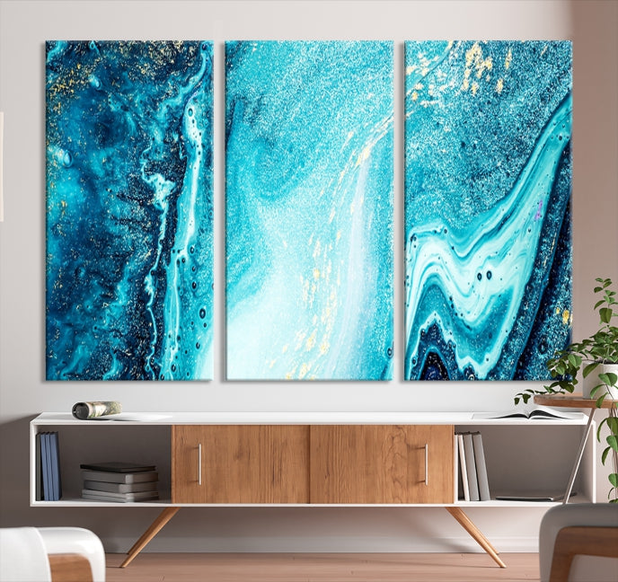 Large Marble Wall Decor Abstract Fluid Effect Canvas Art Print