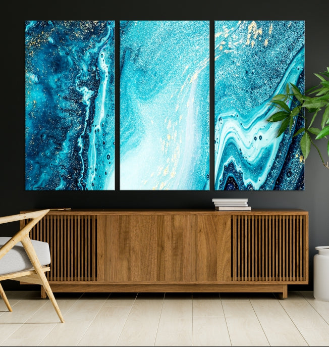 Large Marble Wall Decor Abstract Fluid Effect Canvas Art Print