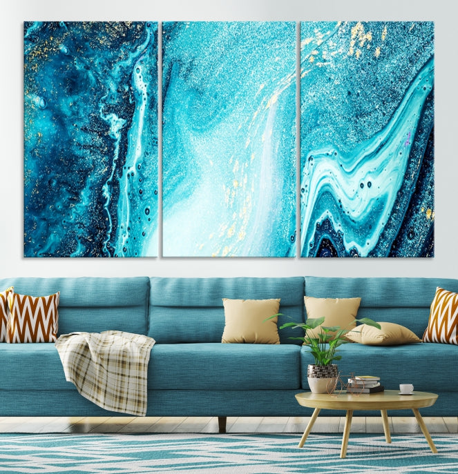 Large Marble Wall Decor Abstract Fluid Effect Canvas Art Print