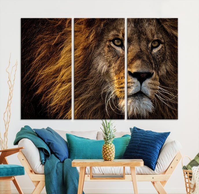 Large Mighty Lion Wall Art Animal Canvas Print