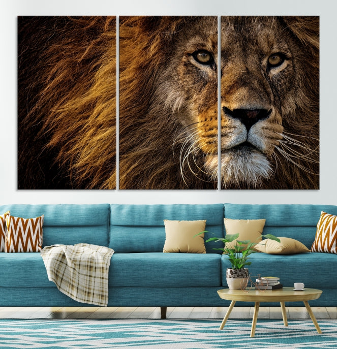 Large Mighty Lion Wall Art Animal Canvas Print