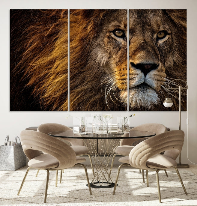 Large Mighty Lion Wall Art Animal Canvas Print