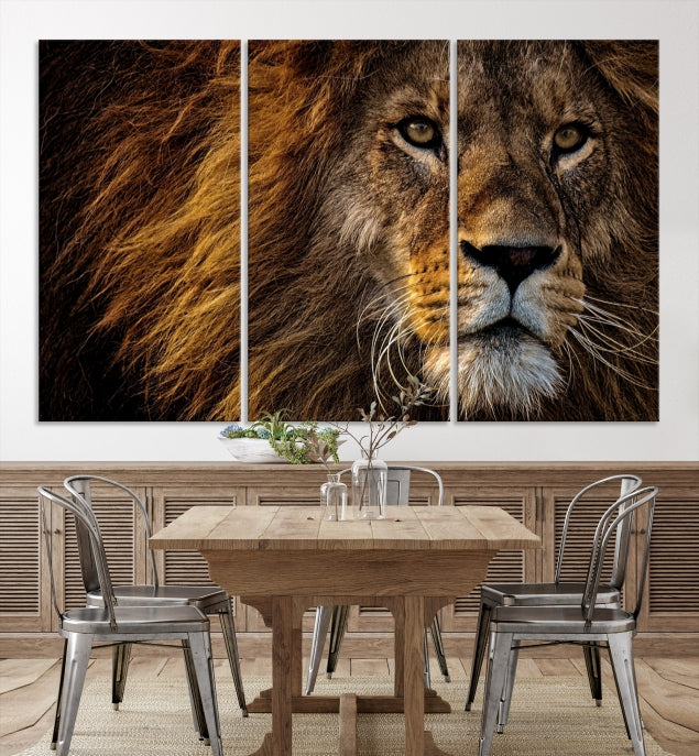 Large Mighty Lion Wall Art Animal Canvas Print