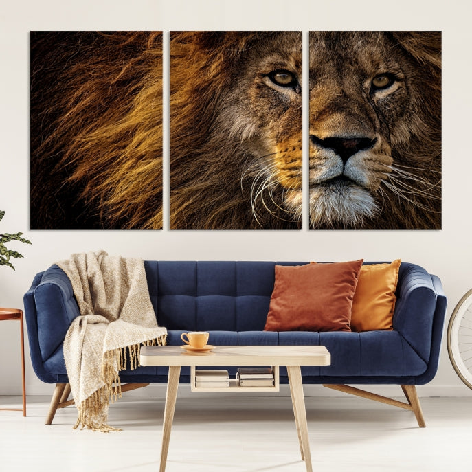 Large Mighty Lion Wall Art Animal Canvas Print