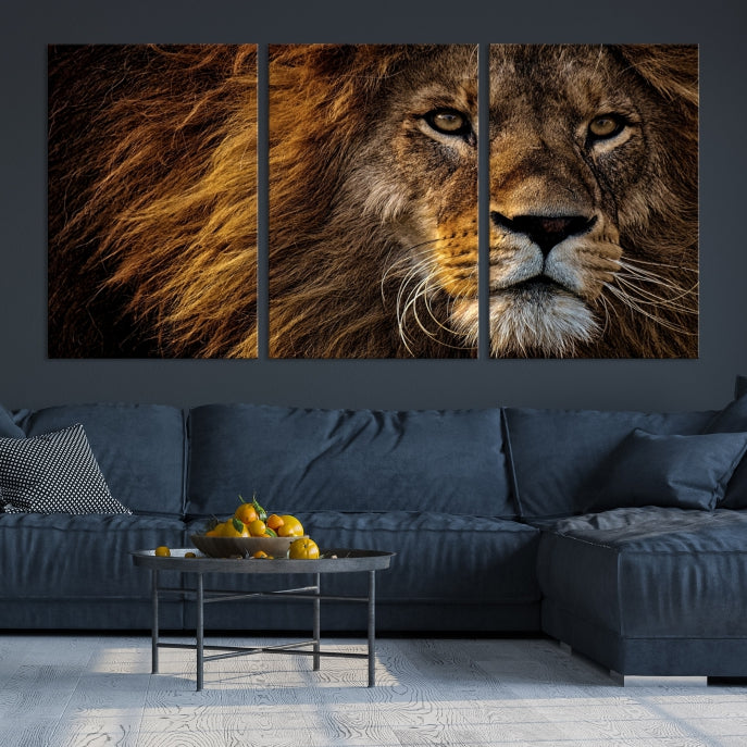 Large Mighty Lion Wall Art Animal Canvas Print