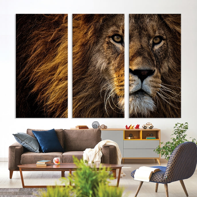 Large Mighty Lion Wall Art Animal Canvas Print