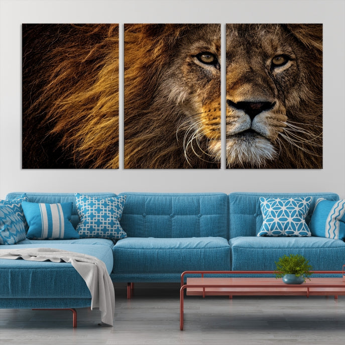 Large Mighty Lion Wall Art Animal Canvas Print