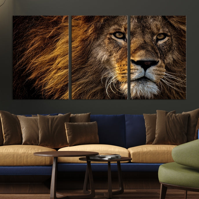 Large Mighty Lion Wall Art Animal Canvas Print