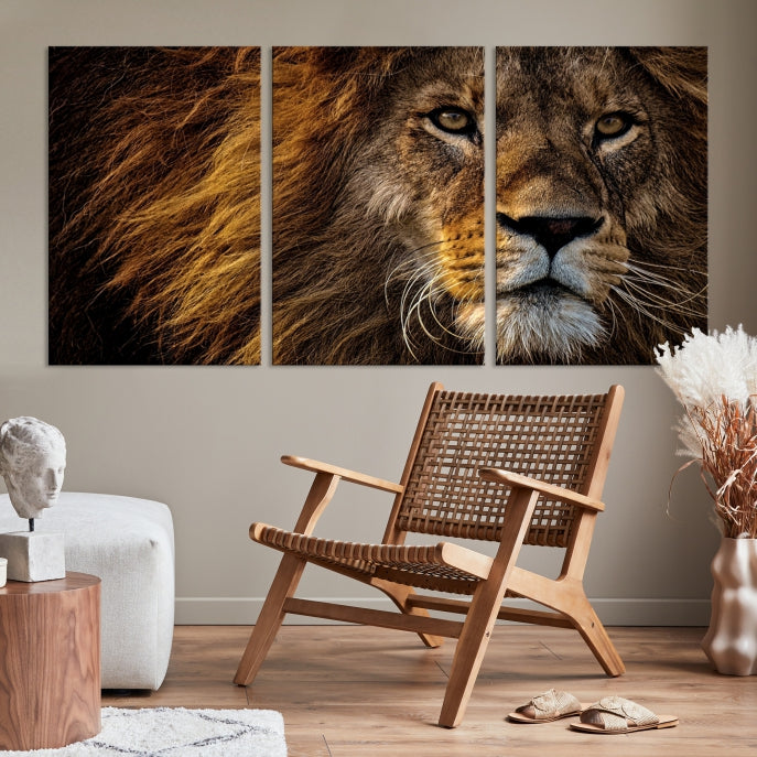 Large Mighty Lion Wall Art Animal Canvas Print