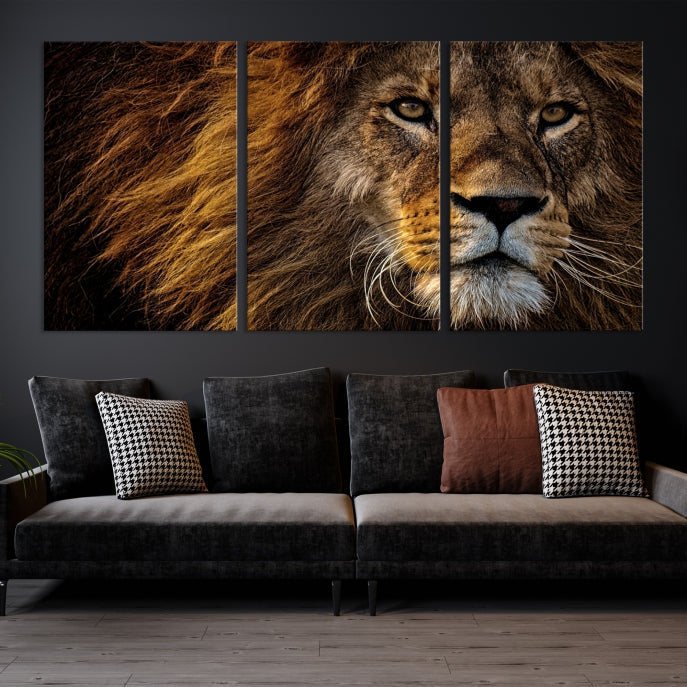 Large Mighty Lion Wall Art Animal Canvas Print