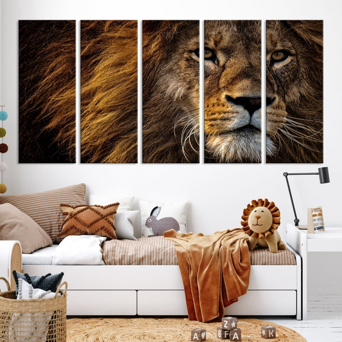 Large Mighty Lion Wall Art Animal Canvas Print