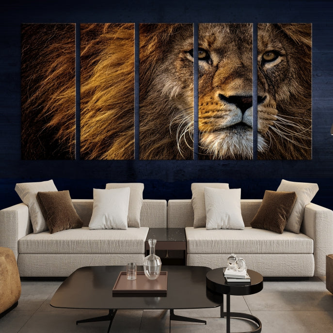 Large Mighty Lion Wall Art Animal Canvas Print