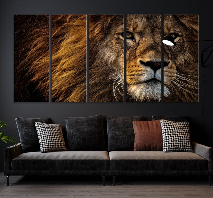 Large Mighty Lion Wall Art Animal Canvas Print