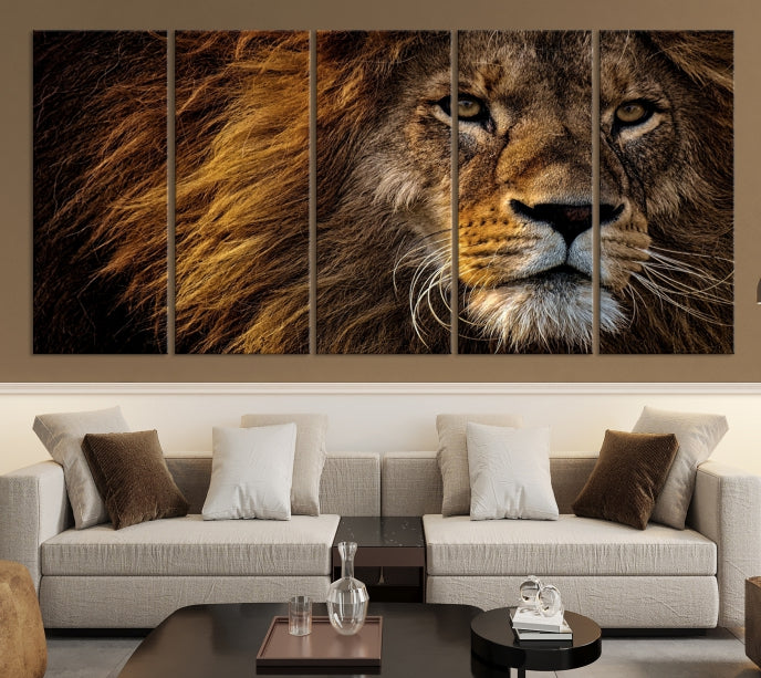 Large Mighty Lion Wall Art Animal Canvas Print