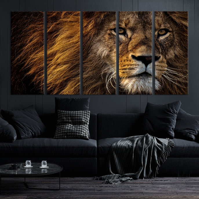 Large Mighty Lion Wall Art Animal Canvas Print