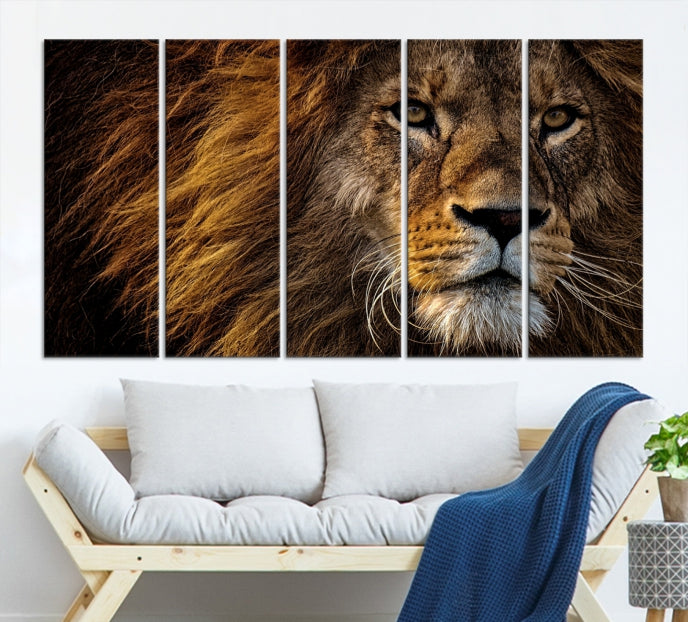 Large Mighty Lion Wall Art Animal Canvas Print