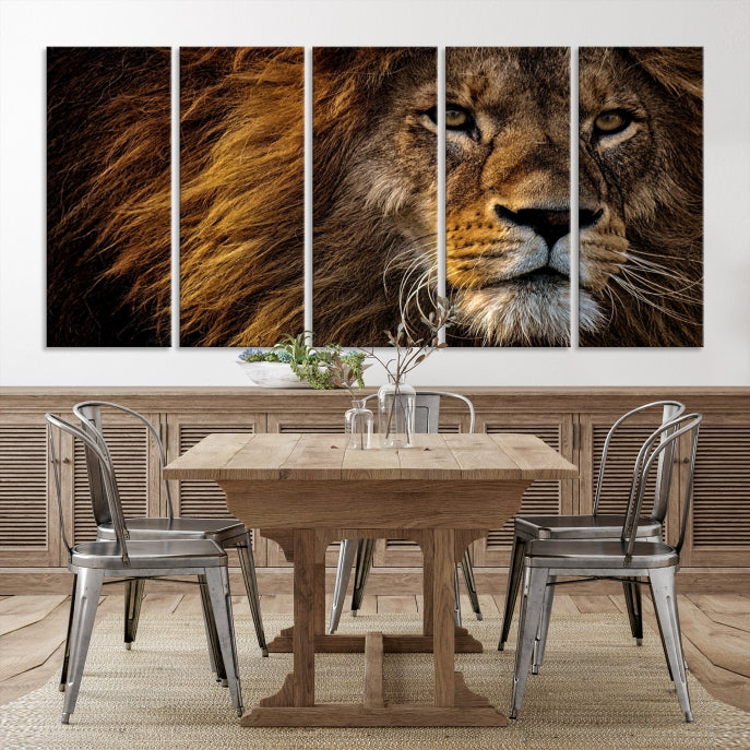 Large Mighty Lion Wall Art Animal Canvas Print