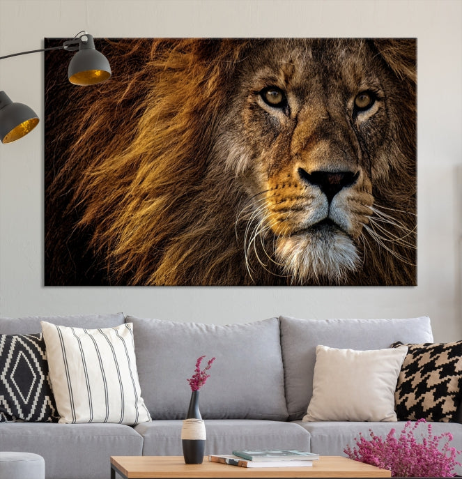 Large Mighty Lion Wall Art Animal Canvas Print