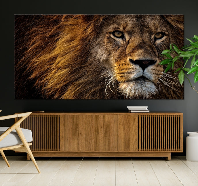 Large Mighty Lion Wall Art Animal Canvas Print