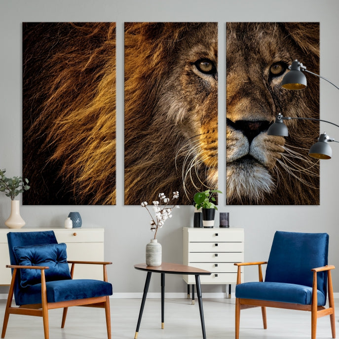 Large Mighty Lion Wall Art Animal Canvas Print