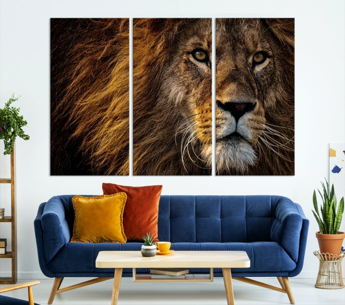 Large Mighty Lion Wall Art Animal Canvas Print