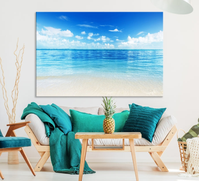 Large Ocean and Beach Large Artwork Canvas Print for Dining Room Wall Art Decor